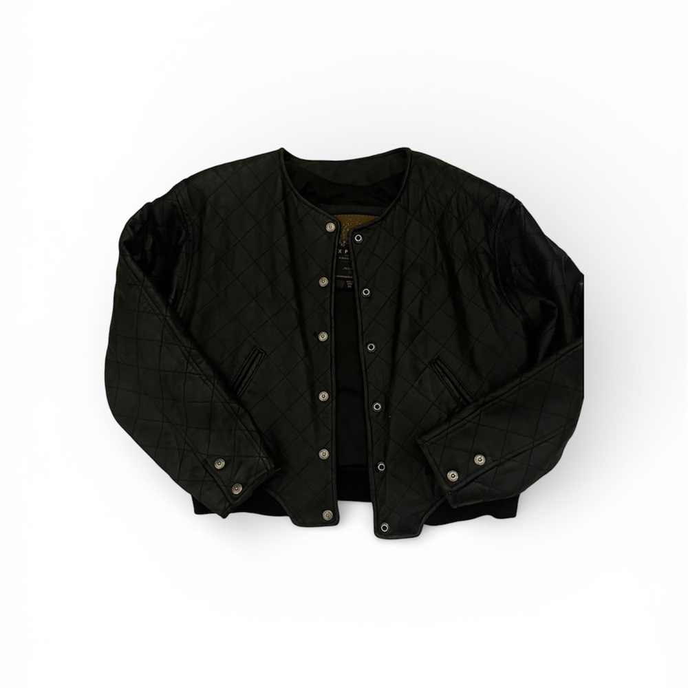 Vintage Express Women’s Black Leather Jacket Sz XS